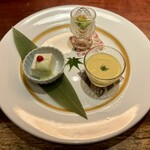 手酌割烹 てら田 - 夏の前菜盛り合わせ