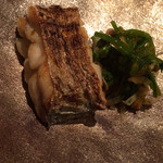 虎白 - 焼物：太刀魚・菜の花と芹の辛子胡麻和え