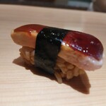 鮨 草平 - あん肝のスイカ巻き