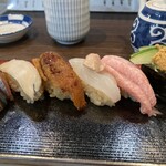 寿し肴和志 - ◉ 上寿司　3,400円（税込）
      　☘️ 雲丹、大トロ、あんこう肝付き、鰻、
      　　アワビ、秋刀魚など、
      　　好きなネタがたくさんありました！