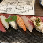 寿し肴和志 - ◉ 上寿司　3,400円（税込）
      　☘️ 雲丹、大トロ、あんこう肝付き、鰻、
      　　アワビ、秋刀魚など、
      　　好きなネタがたくさんありました！
