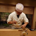 宮坂 - 八寸盛り付けて頂いています。