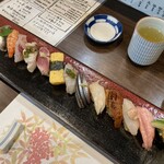 寿し肴和志 - ◉ 上寿司　3,400円（税込）
      　☘️ 雲丹、大トロ、あんこう肝付き、鰻、
      　　アワビ、秋刀魚など、
      　　好きなネタがたくさんありました！