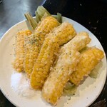 海住 - とうもろこしの天ぷら(1本)650円　たっぷり食べれて嬉し(*^^*)