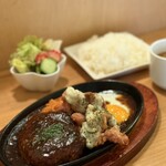 ブレッシングス - 料理写真:ハンバーグ＆チキン南蛮ランチ（1400円） ご飯大盛（100円）