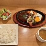 ブレッシングス - ハンバーグ＆チキン南蛮ランチ（1400円） ご飯大盛（100円）