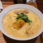 NIBOSHI MANIA - わくわくコーンの冷やし嶽きみソバ 1200円