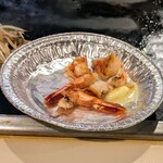 ステーキハウス鉄板焼 不二 - 海老のバター焼き