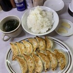 ミスターギョウザ - Aセット　焼ギョウザ2人前　ライス（中）スープ付　830円　ライス大盛り＋50円