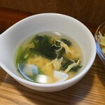 キッチン ブルー グローブ - 卵スープのアップ
