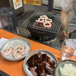 美奈登 - 左：牛喉　　右：牛サガリ