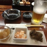 めいじ家大舟 - お通しと、とりあえずビール