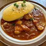 Fortune comes in at the merry gate - 結旨豚のハヤシソース　オムレツのせ