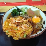 東野幌の立ち食い屋さん - かき揚げ蕎麦と卵