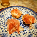 食堂いとめし - プロシュートとハモ天尾