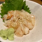 魚匠屋 神田西口店 - 赤海老のユッケ（税込878円）