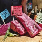 熟成肉バル 肉賊カウぼーず - 今からこの熟成肉を焼きます