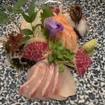 広島駅西居酒屋 りんごの木 - 刺身の盛り合わせ