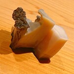 こま田 - 蒸し黒鮑。水だけで蒸し上げているので、鮑本来の旨味が混ざりけなく残っておりました