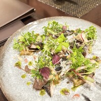 ビストロ ボナップ - 焼きナスとサンマの燻製