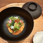 新門前 米村 - オマール海老と野菜のゼリー パプリカとガスパチョソース