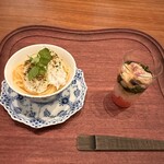 新門前 米村 - アオリイカの冷製パスタ