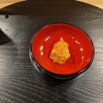 鮨駒 - あん肝の味噌漬け　辛口の日本酒とよう合うんです