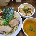 三四郎 - ’１３/０１/３０海老味噌つけ麺大盛り＆チャーシュー丼