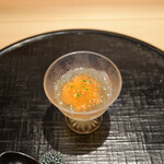 新ばし 星野 - うにと鯛の骨出汁ゼリー