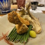蕎麦割烹  倉田 - フライ：信州産松茸、山形県産原木舞茸