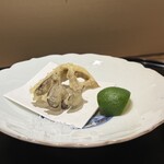 紀尾井町 南かわ - 舞茸の天ぷら2つ：塩とつゆで （岐阜）