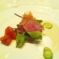 トレモンテ - メインの子牛。料理に合ったワインを選んでくれる。