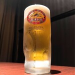 焼肉きたじま - 広島の飲食店では珍しいキリンラガーの生ビールです！たいていのお店では一番搾りを提供されています(o^^o)