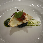アルポルト - 温前菜2 イカのグリルとイカ墨のリゾット