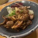 のん処 - 砂肝ときのこのガーリックバター