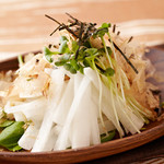 Mizuna and radish salad