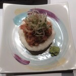 紗羅餐 ミッドランドスクエア店 - 鮪（まぐろ）と山芋と蕎麦茶米のお寿司