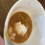 中華蕎麦 はざま - 追い飯。これはスープが多すぎ。でもスンバラしく旨い