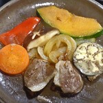 旅館・かじか荘 - 夕食（合鴨の陶板焼き）