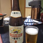 旅館・かじか荘 - 夕食（瓶ビール）
