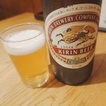 川万 - ビール2本目キリン大瓶800円