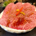 黒毛和牛とタンとハラミ 焼肉じゅんちゃん - 焼きしゃぶロース　このサシがたまりません