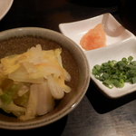 北海道しゃぶしゃぶ ポッケ - おひたし？＆薬味