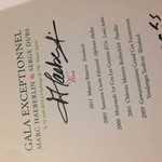 オーベルジュ・ド・リル トーキョー - ガラディナー、メニュー