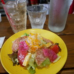 パスタ アイリー！ - 前菜サラダ&ジンジャーエール