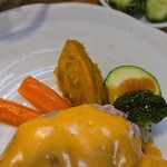 キッチン ブルー グローブ - 備え付け野菜のアップ