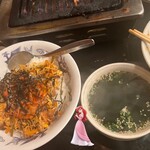 すずや - ☆ビビンバ(550えん)✿(わかめスープ付き)【2024年10月価格】次回は売り切れていた〖石焼ビビンパ〗望む(おこげ好き)ワカメスープ美味(✿ơᴗơ)⋈♡*｡ﾟ