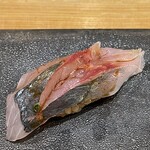鮨 心白 - 浜田の鯵　大きかったそうで脂のノリが抜群でした