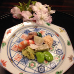 要庵 西富家 - 空豆などの炊き合わせ