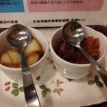 玉ねぎ、福神浸け